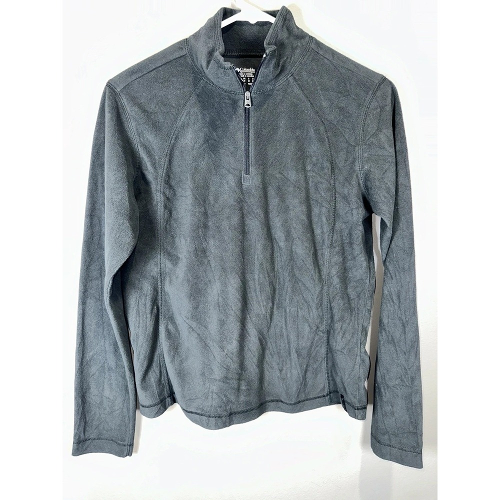 Columbia Womens Small Long Sleeve 1/4 Zip Sweater Fleece Black Outdoor Pullover